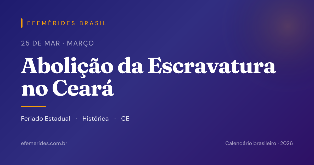 Abolição da Escravatura no Ceará — 25/03