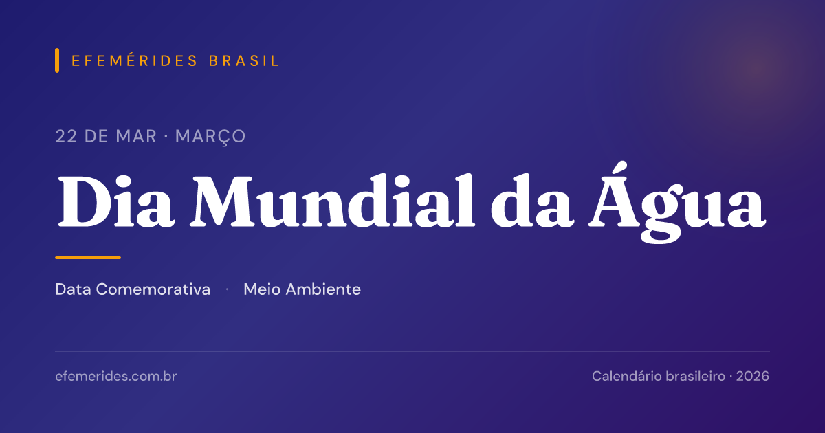 Dia Mundial da Água — 22/03