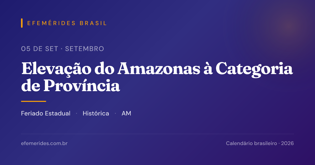 Elevação do Amazonas à Categoria de Província — 05/09