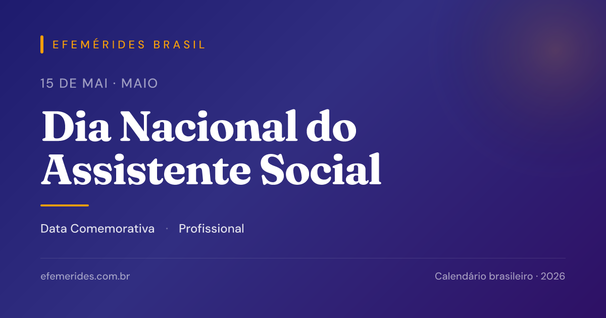 Dia Nacional do Assistente Social — 15/05