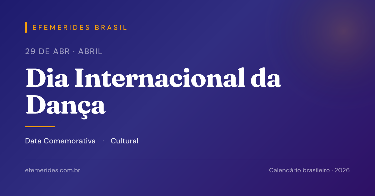 Dia Internacional da Dança — 29/04