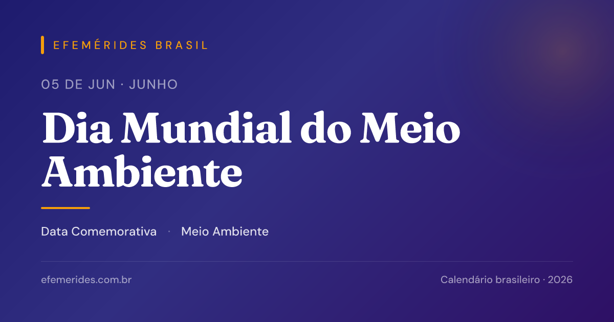 Dia Mundial do Meio Ambiente — 05/06