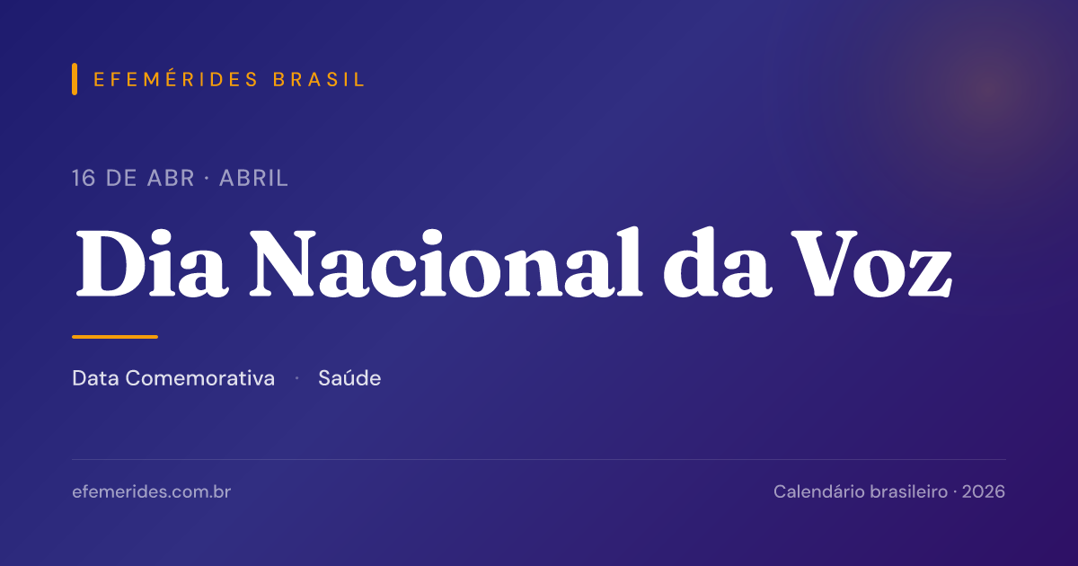 Dia Nacional da Voz — 16/04