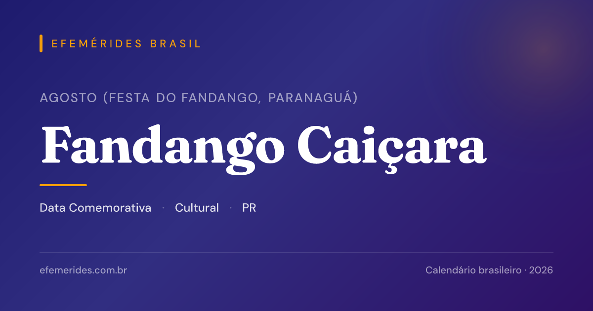 Fandango Caiçara — agosto (Festa do Fandango, Paranaguá)