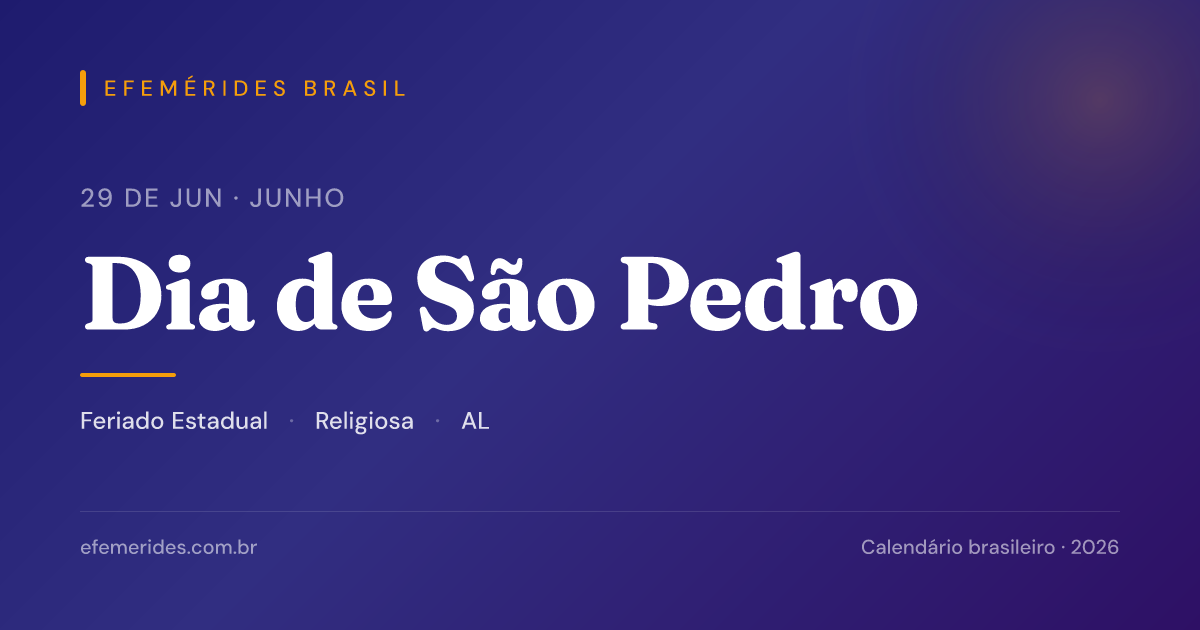 Dia de São Pedro — 29/06